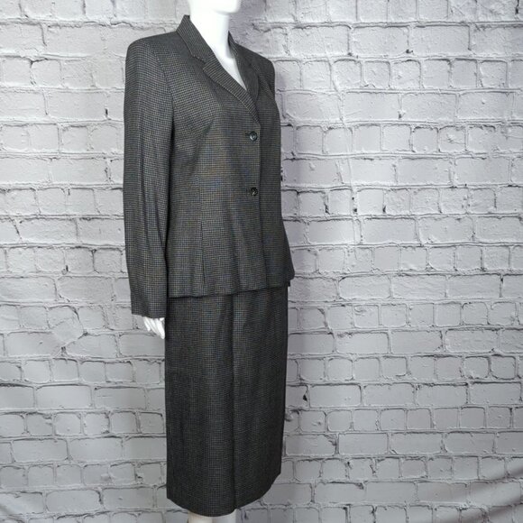 Jones Wear Houndstooth Woolen Jacket and Skirt Set, Women's Small - Picture 4 of 16